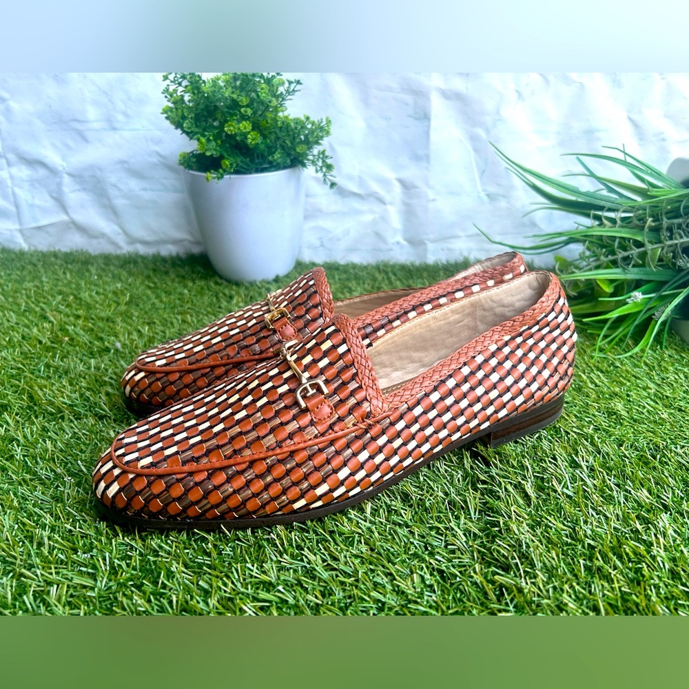 SAM EDELMAN  Laurel Saddle Multi Slip On Almond Toe Fashion Leather Loafers  8.5